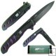 440 Stainless Steel Ti-Coated Folder, Black Handle
