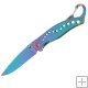 Rainbow Folding Knife with Carabiner