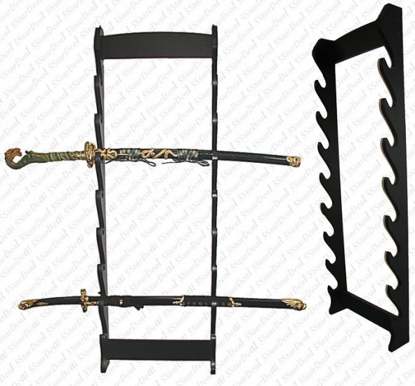 8 Sword Wall Display Rack - Click Image to Close