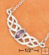 Sterling Silver Celtic Weave w/ Marquis Amethyst Stone Necklace