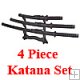 Black Leather Katana Set