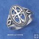 Sterling Silver Antiqued Fancy Open Cross Ring 5-10