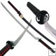 Katana Sword - Black and Red w/ Blood Groove - 44.5 inch