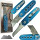 Utility Combo 2 Blade Stainless Steel Folding Knife - Blue