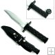 Black Survival Knife with Survival Gear - 10 inches