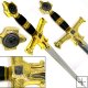 Gold Accented King Solomon Dagger w/ Scabbard 23.5 inches