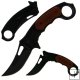 Easy Open Knife w/ Black Handle and Wood Overlay 8.125 inch