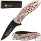 Engraved Scorpion Handle Folding Pocket Knife Over 7.5 inch