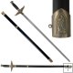 32.5 Inch German Sword with Eagle Handle & Leather Scabbard