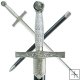 39 in Medieval Sword w/ Hard Scabbard - Wire Wrapped Handle