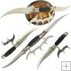 Double Dragon Fantasy Knife w/ Wooden Plaque 24.75 in.