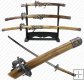 Bare Wood Dragon Katana Super Set - 3 Piece
