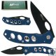 Blue Aluminum Aerated Tactical Knife w/ Belt Clip 7.75 inch