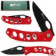 Red Aluminum Aerated Tactical Knife w/ Belt Clip 7.75 inch