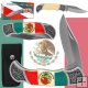 4.25 Inch Mexican Flag Folding Pocket Knife with Sheath