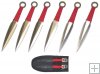 6 Pc Set Red Throwing Knives