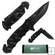 Black Tactical Rescue Knife - Aluminum Handle 7.875 inch