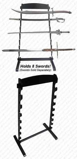 8 Piece Sword Stand - Free Standing - Click Image to Close
